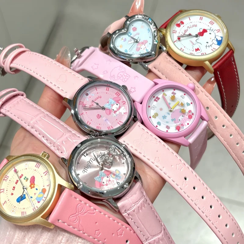 

Toptoy Sanrio Myroom Co Branded Blind Box Wrist Watch My Melody Hello Kitty Leather Strap Quartz Casual Watch For Girl Gift