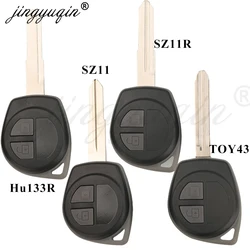 jingyuqin 2 Buttons Remote key Case + Button Pad for Suzuki Grand Vitara Igins Alto SX4 Agila Fob Shell HU133R TOY43 SZ11R Blade