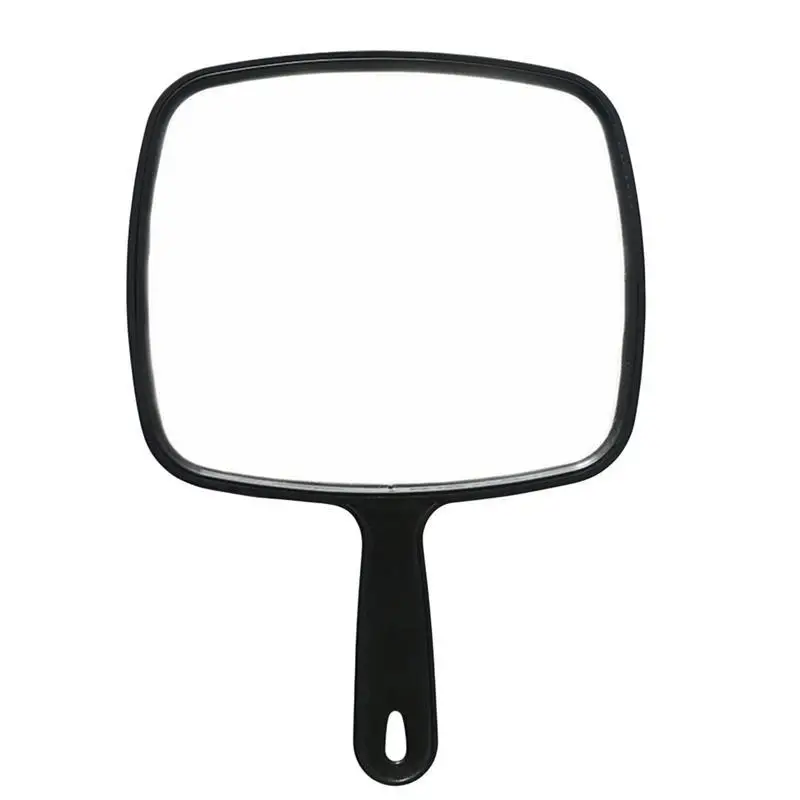 

Mirror Handheld Hand Makeup Handle Salon Large Portable Black Vanity Held Hairdressing Barbers Travel Paddle Hairdressers