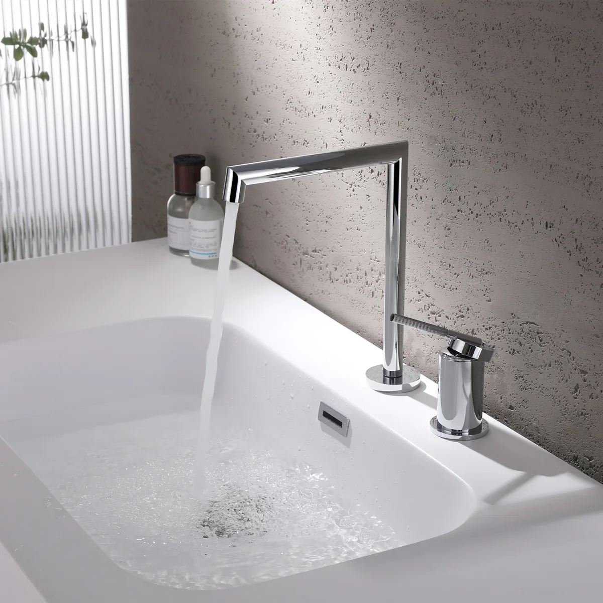 분리형 수도꼭지, 나카지마 전동이동식 동재 이중홀 세면대 수도꼭지