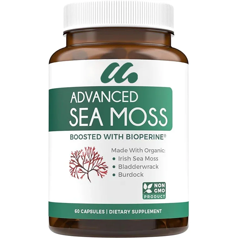 

Sea Moss capsules (non genetically modified) organic Irish seaweed, bladder, and burdock - vegetarian supplement