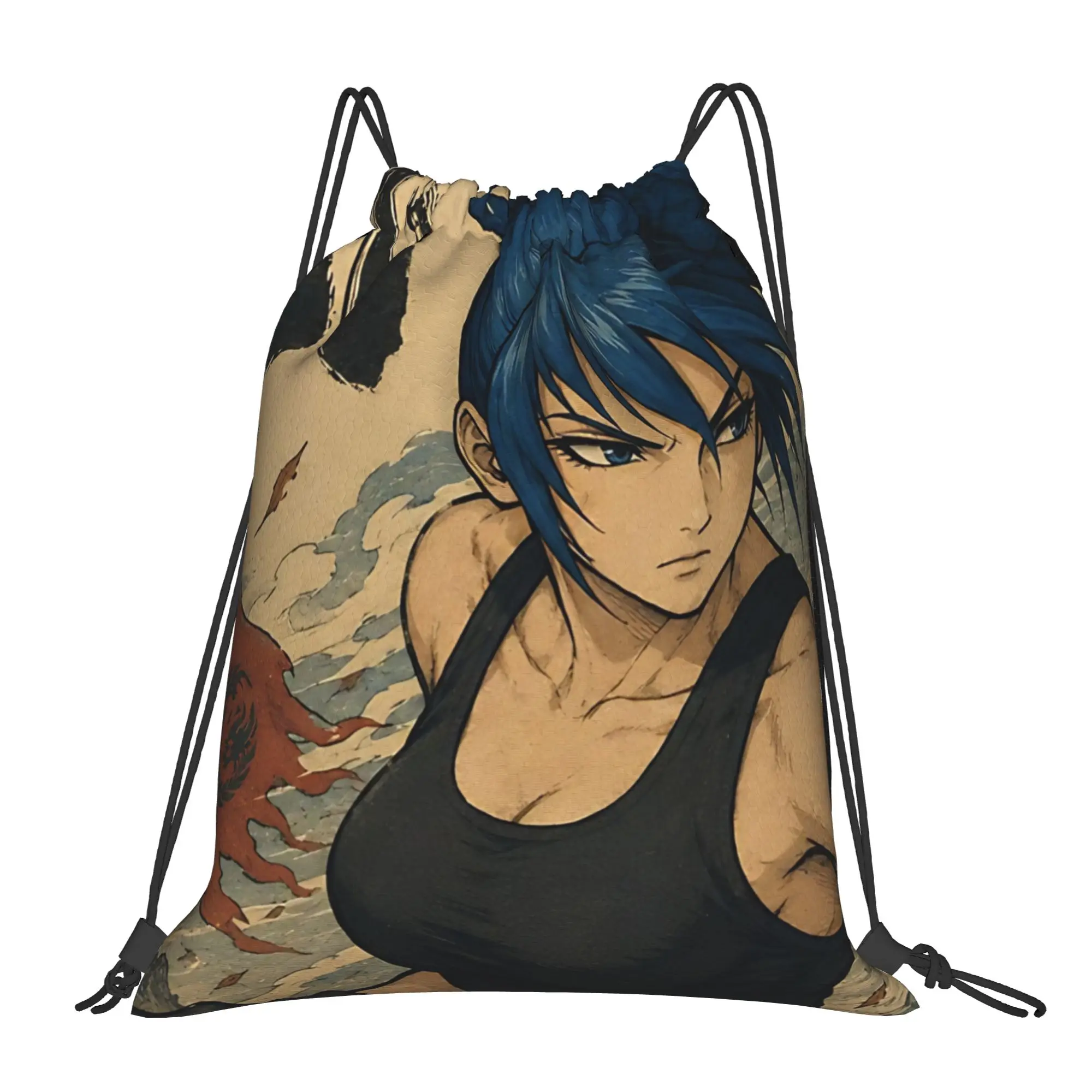 KOF muscular fighter  Portable Sports Riding Gym Drawstring Storage Sporty Backpacks