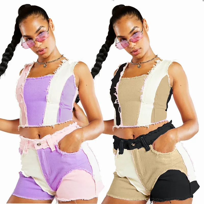 

Fashion Mid-Waist Slim Fit Torn Jeans Short Pants Women's Denim Skort with Frayed Edges Casual Mini Shorts шорты джинсовые