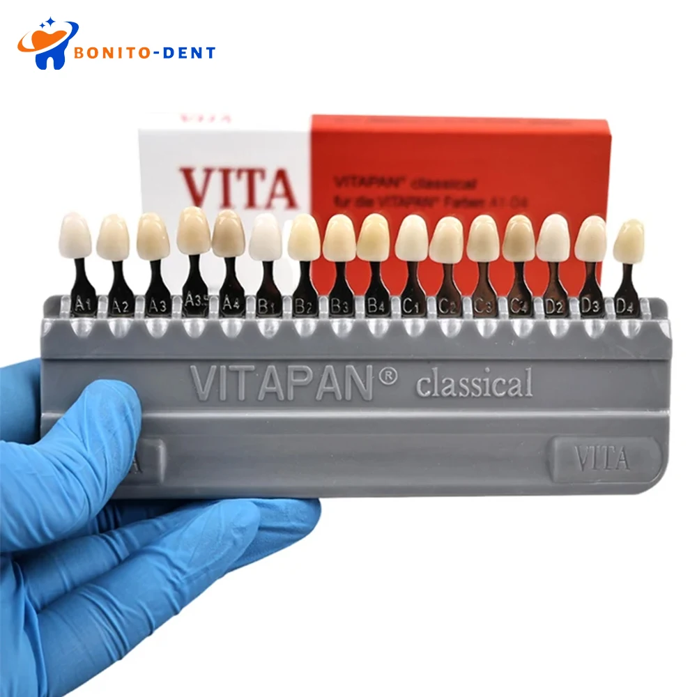 VITA 16 Colors Teeth Shade Guide Dental Whitening Polishing Kit Professional Ceramic VITAPAN Tooth Model Colorimetric Plate