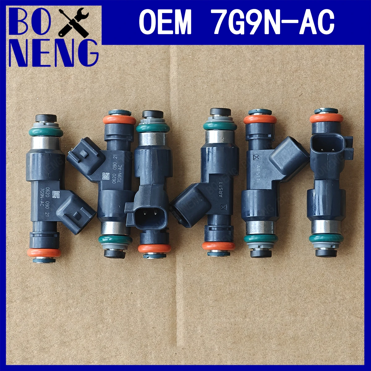 6 piezas/lote OEM 7G9N-AC 7G9NAC Inyector de Combustible para Volvo S60 S80 V60 V70 XC60 XC70 V6 para Ford F-150 F250 7G9N AC Repuestos de Auto
