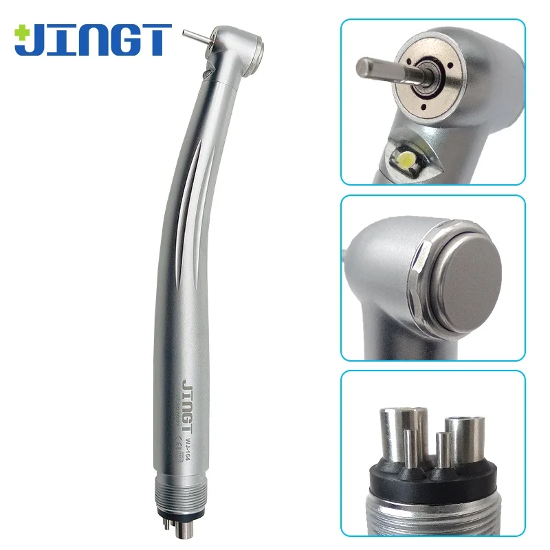 

JINGT Dental Handpiece Press Type High-Speed Turbine Drill with Light 3 Water Spray Dental Equipment Surgical Handpiece