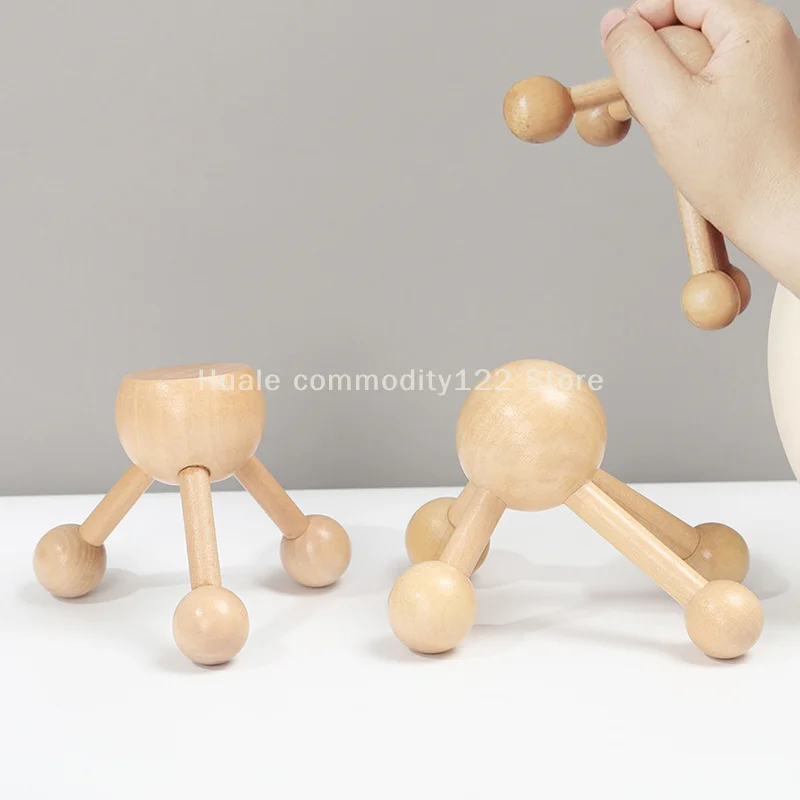 

1 шт., массажный ролик для шеи, спины, 3/4-ноги, деревянный массажер для головы, когти осьминога, расслабляющие спа-инструменты для роста волос, снятия стресса