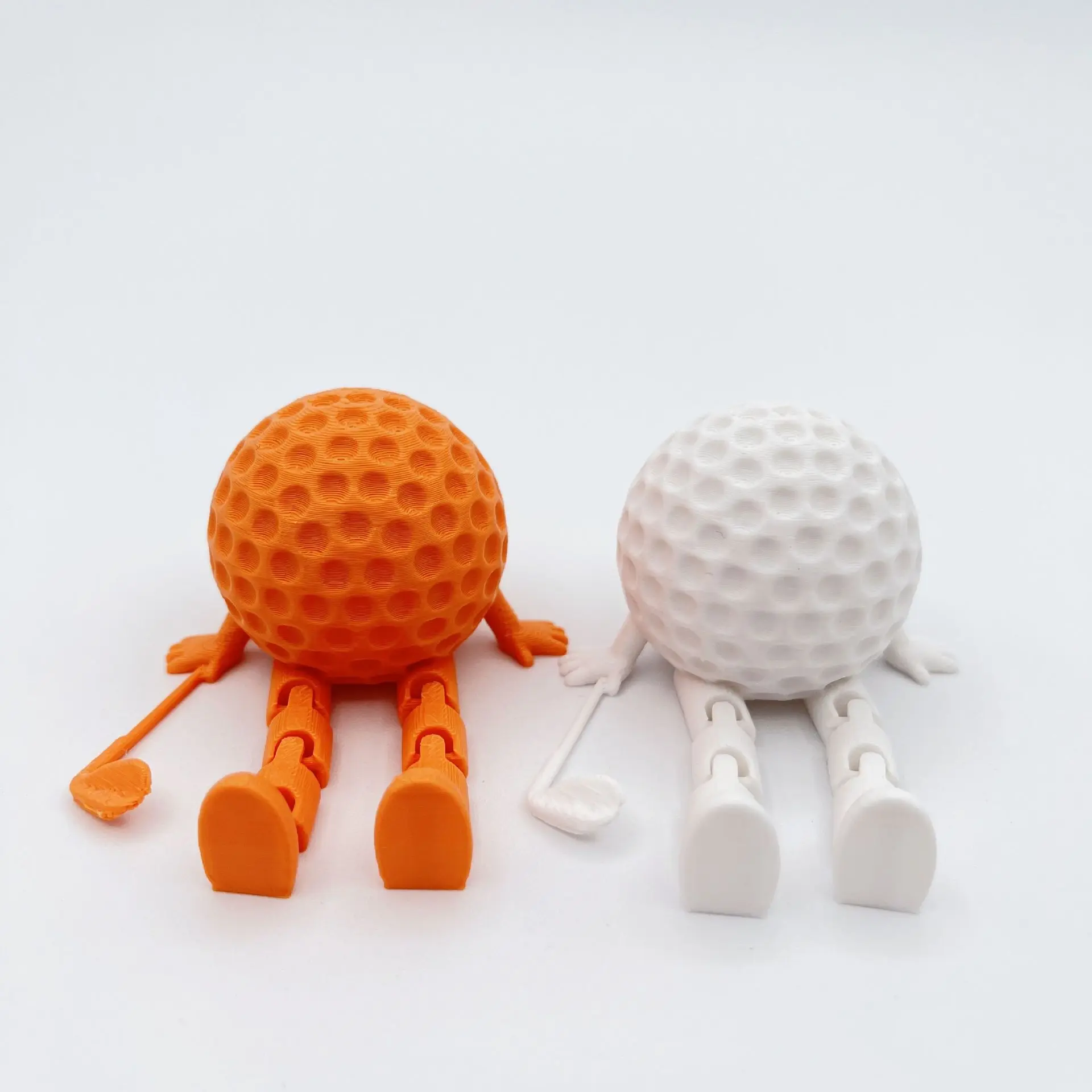 3D Printed Golf Sitting Man Creative Movable Golf Figurines Fidget Toys 3D Printed Toys Home Decor Desktop Ornament for Gifts