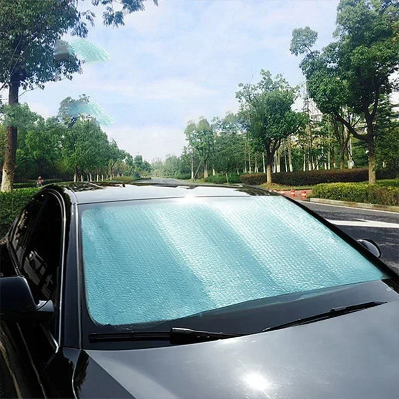 1Pc Car Sunshade Front Windscreen Thickened Aluminium Foil Heat Insulation Curtain Summer Sunscreen Sun Visor for Vehicle