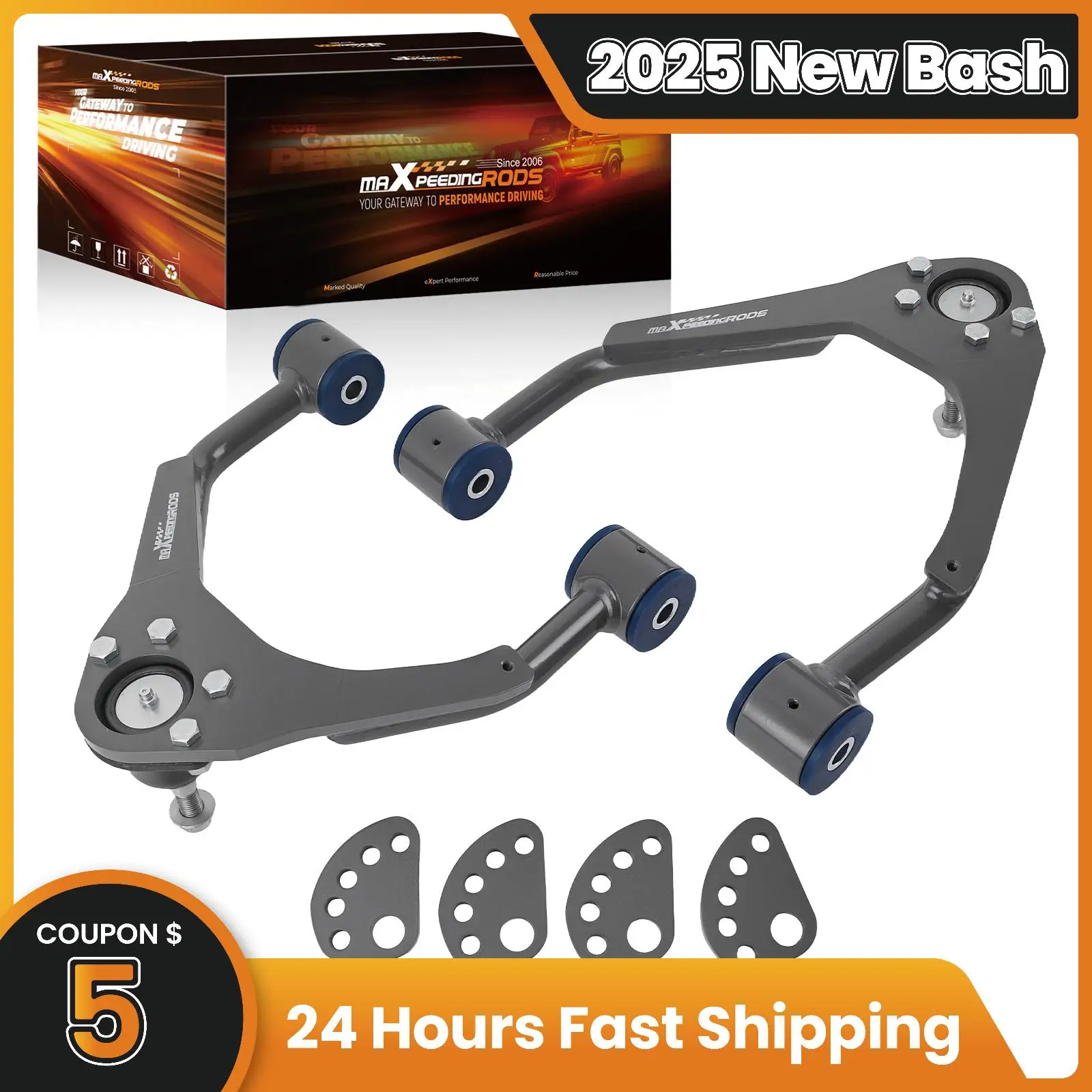 

2x Upper Drop Alignment Control Arms Drop Kits for Chevy Silverado Sierra 2007-2015