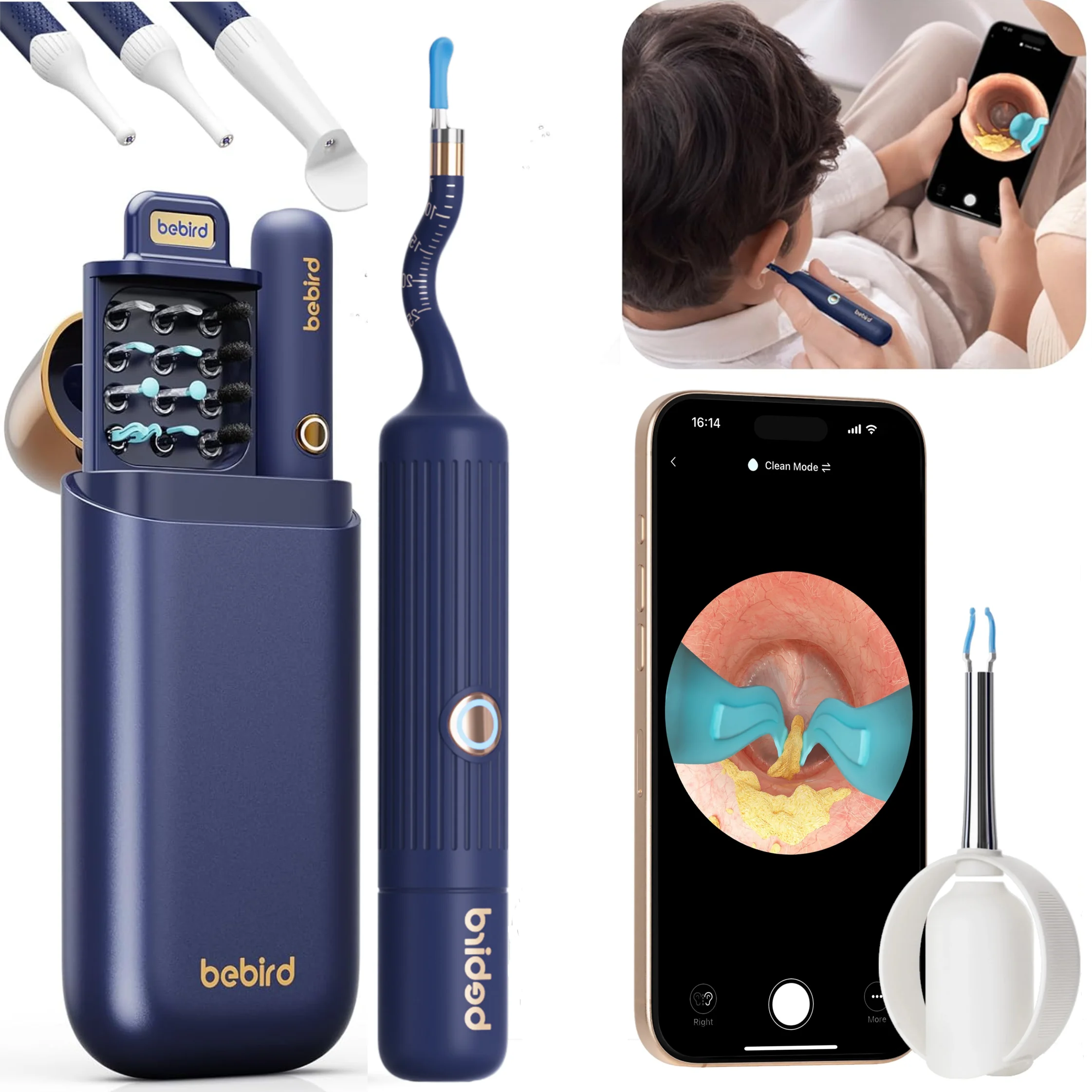 

Portable Model: Bebird EarSight Plus I35R Smart Visual Ear Cleaner Camera With Detachable Tweezers All in One Box Family Kits