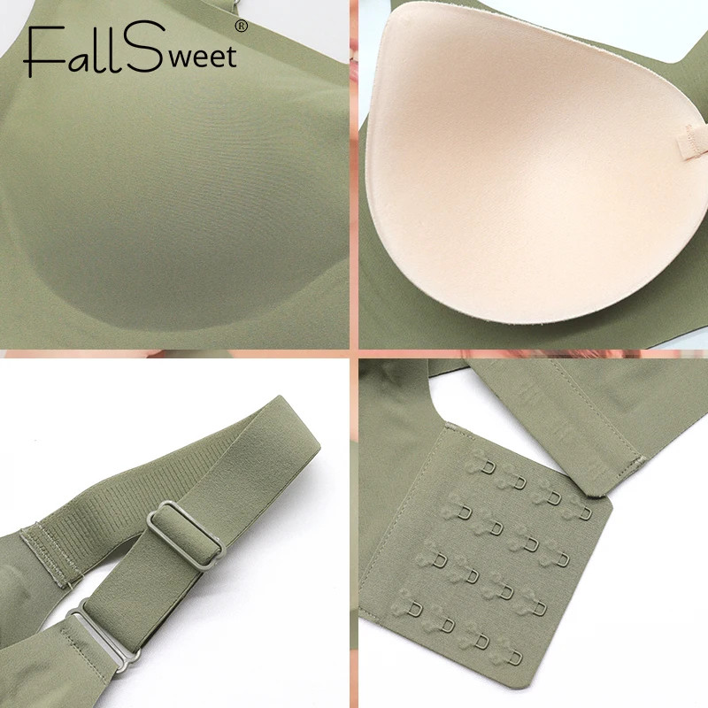 FallSweet  Sexy Seamless Bras For Women Wire Free Active Underwear Female Plus Size Lingeire Sleepwear