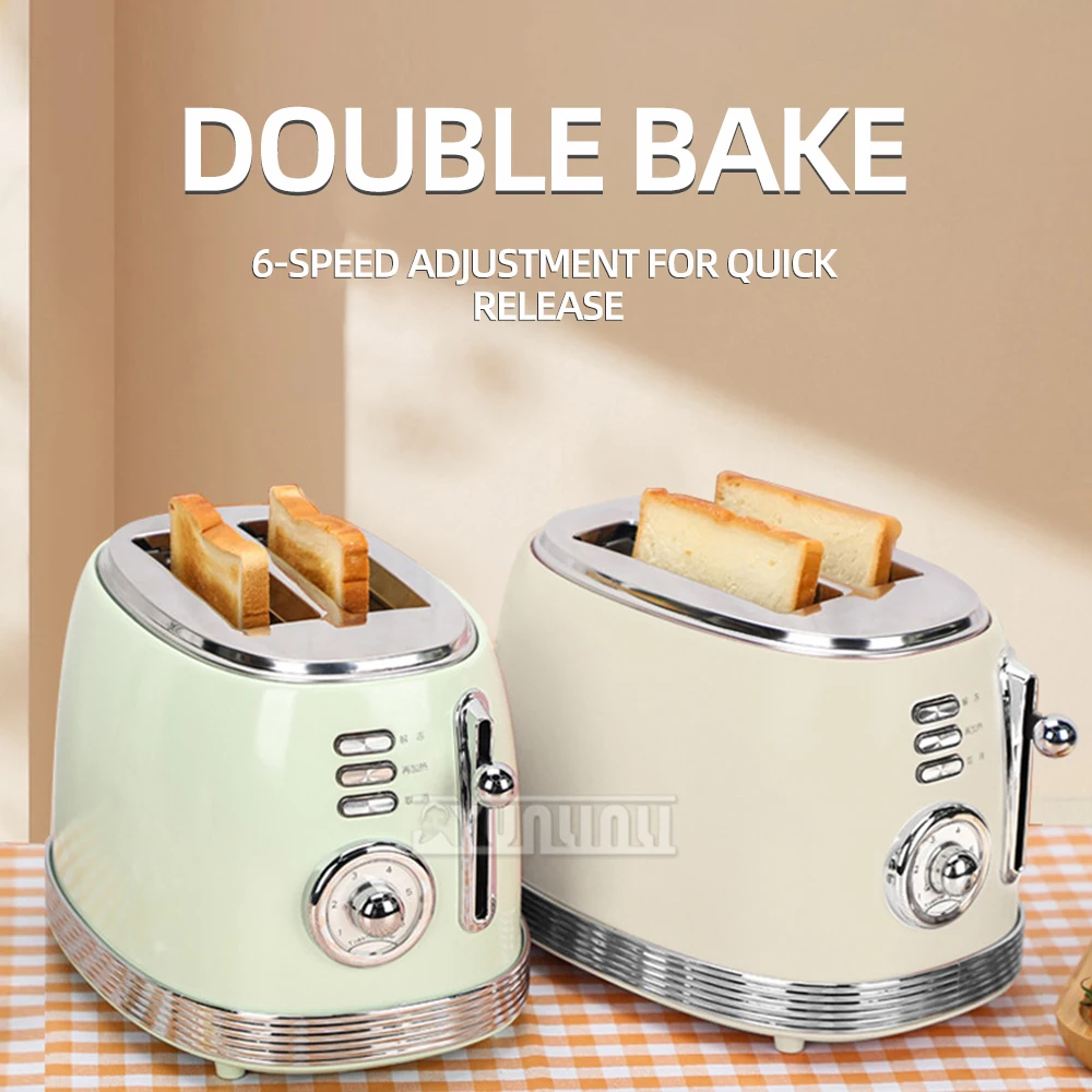 2025 جديد 2 شرائح الخبز آلة الخبز محمصة كهربائية الفولاذ المقاوم للصدأ آلة الإفطار مزدوجة الجانب التدفئة صانع الساندوتشات