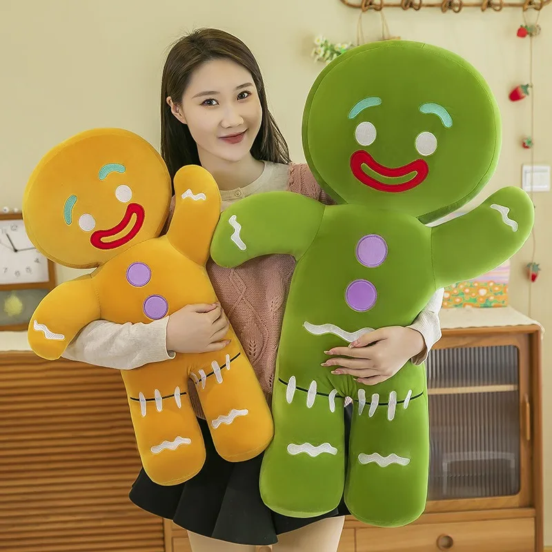 INS Gingerbread Man Plush Biscuit Shrek Toys Sleeping Cookies Reindeer Cushion Pillow Stuffed Sofa Doll House Decoration Gift