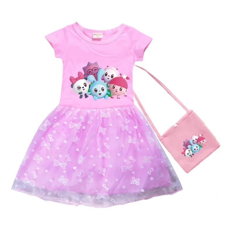 Babyriki, ropa para niños, vestidos de manga corta con bolso, vestido de fiesta de cumpleaños de arcoíris Riki para niñas pequeñas, vestidos de lentejuelas para bebés