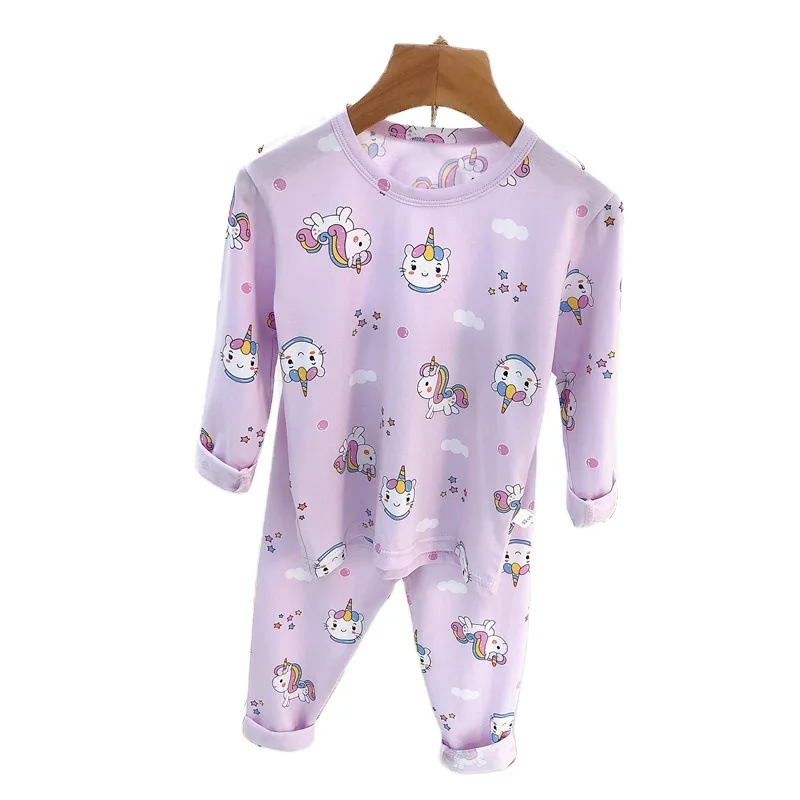 

Kids Boys Girls Pajama Sets Cartoon Print Long Sleeve O-Neck T-Shirt Tops with Pants Toddler Baby Autumn Sleeping Clothing