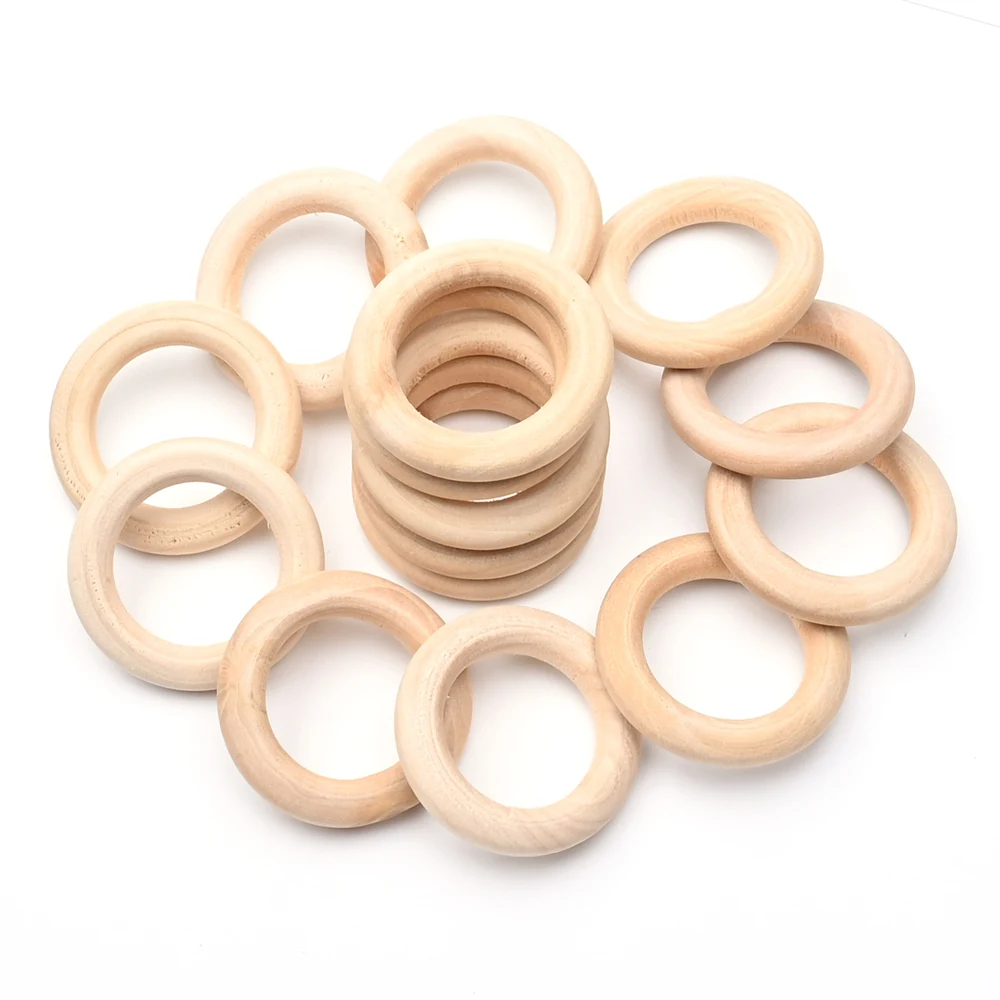 

40/50/100mm Natural Large Wooden Rings for Making Bracelets DIY Macrame Tassel Ornaments Circle Ring Wood Crafts
