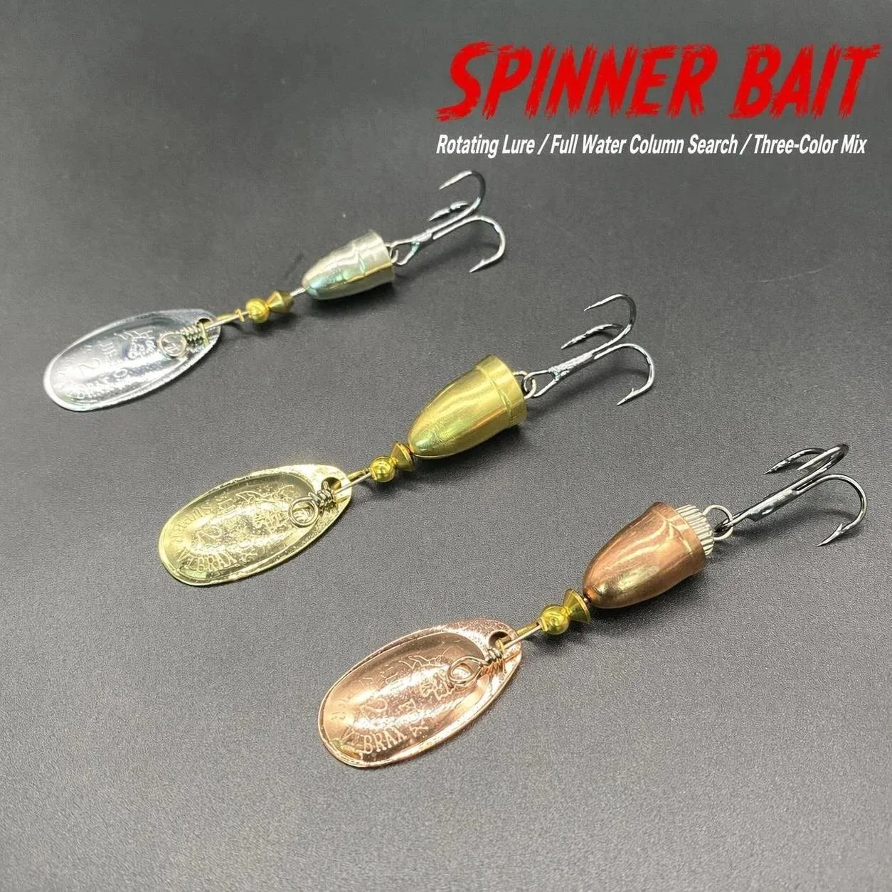 1pcs 4g 6g 8g 10g 16g 19g Rotating Spinner Metal Lure Brass Hard Artificial Spoon Bait Treble Hook Fishing Tackle For Pike