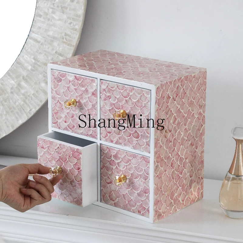 

SM Storage Rack Cosmetics Jewelry Storage Box Dresser Desktop Drawer Lattice Shelf