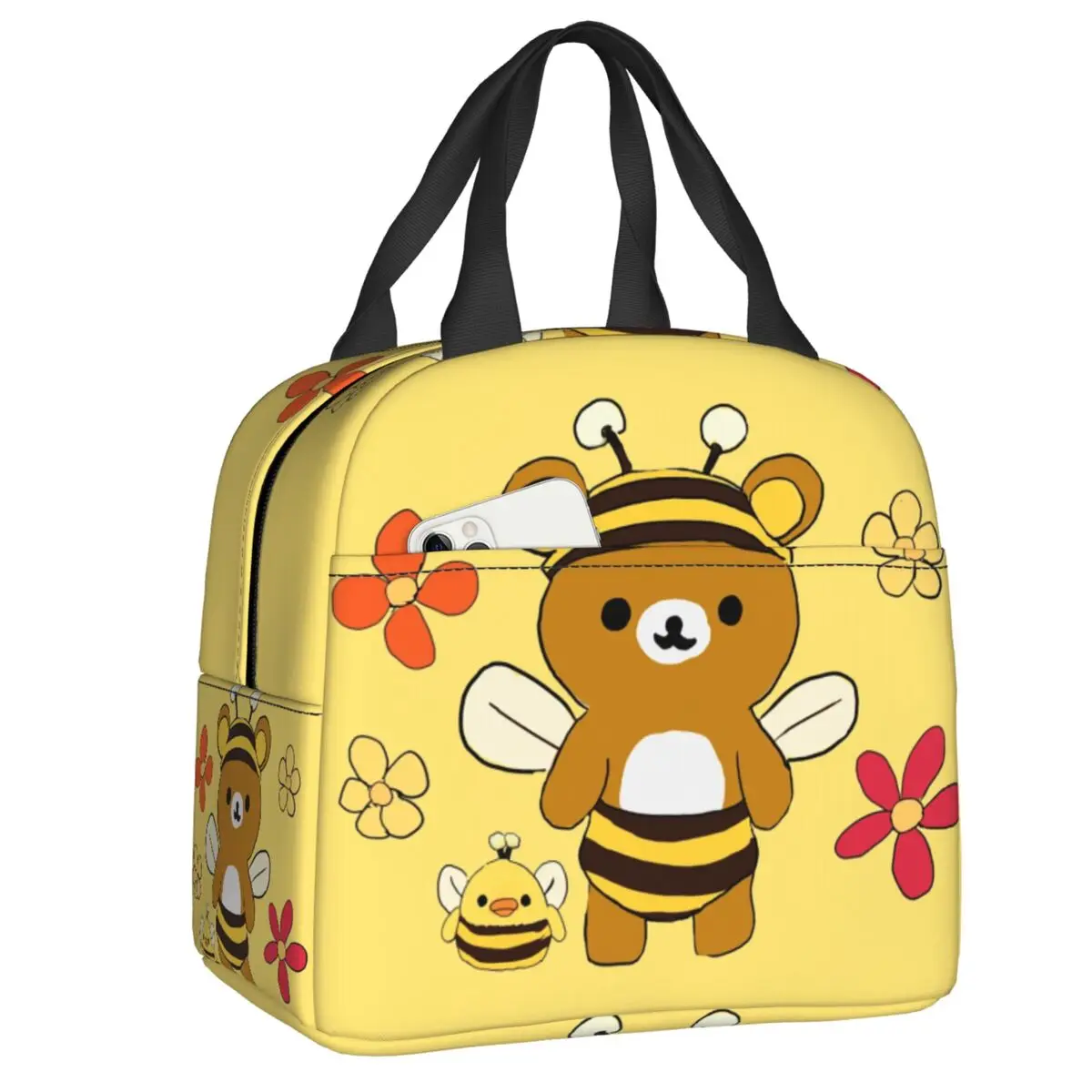 rilakkuma-abelha-flores-termico-isolado-almoco-sacos-feminino-personagem-dos-desenhos-animados-resuable-almoco-tote-acampamento-viagem-armazenamento-caixa-de-alimentos