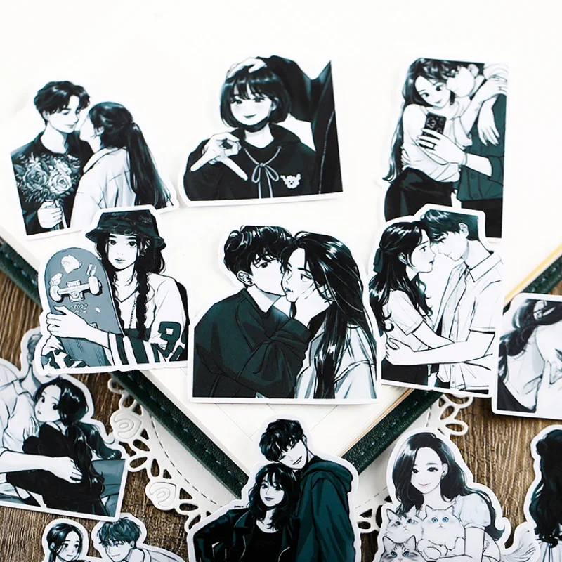 

23pcs Couples Daily Hand Account, Stickers, Cute Ins, Pasting Small Materials DIY Craft Photo Albums journaling stationery