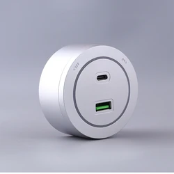 USB track plug suitable for any country. Silver track socket that emits blue light. Cheap, durable, good-looking, high-end track