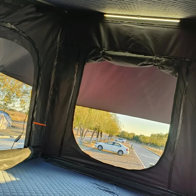 Car Roof Tent Multi-Scenario Smart Ventilation Breathable Can For Comfortable Cool Night Outdoor Hard Shell Aluminum 2
