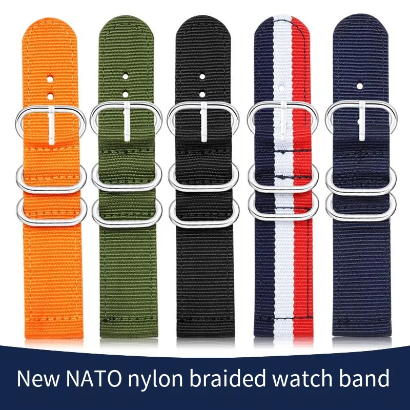 Nylon strap 18mm 20mm 22mm 24mm 28mm NATO strap Advanced Army Sports Outdoor Underwire buckle Military washable strap for men