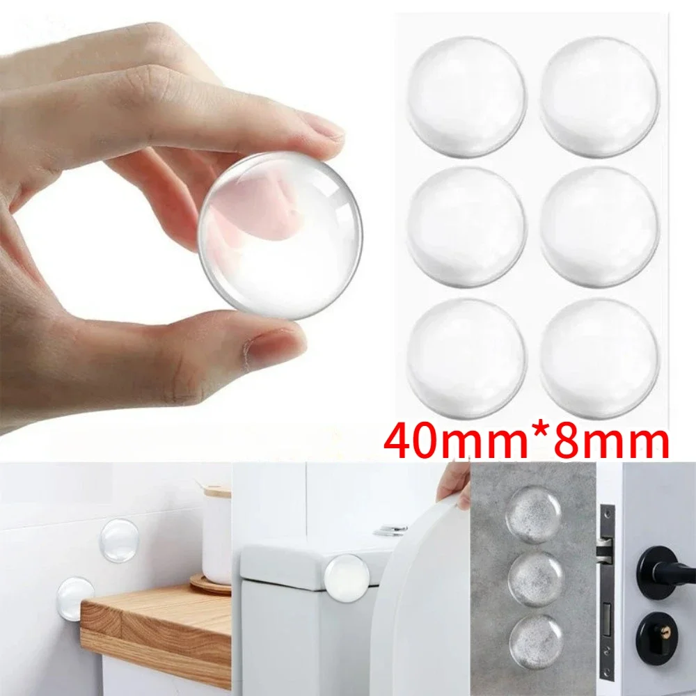 

40mm*8mm Transparent Soft Silicone Door Stopper Bumper Self-adhesive Stickers Wall Protector Furniture No Trace Anti-crash Pad