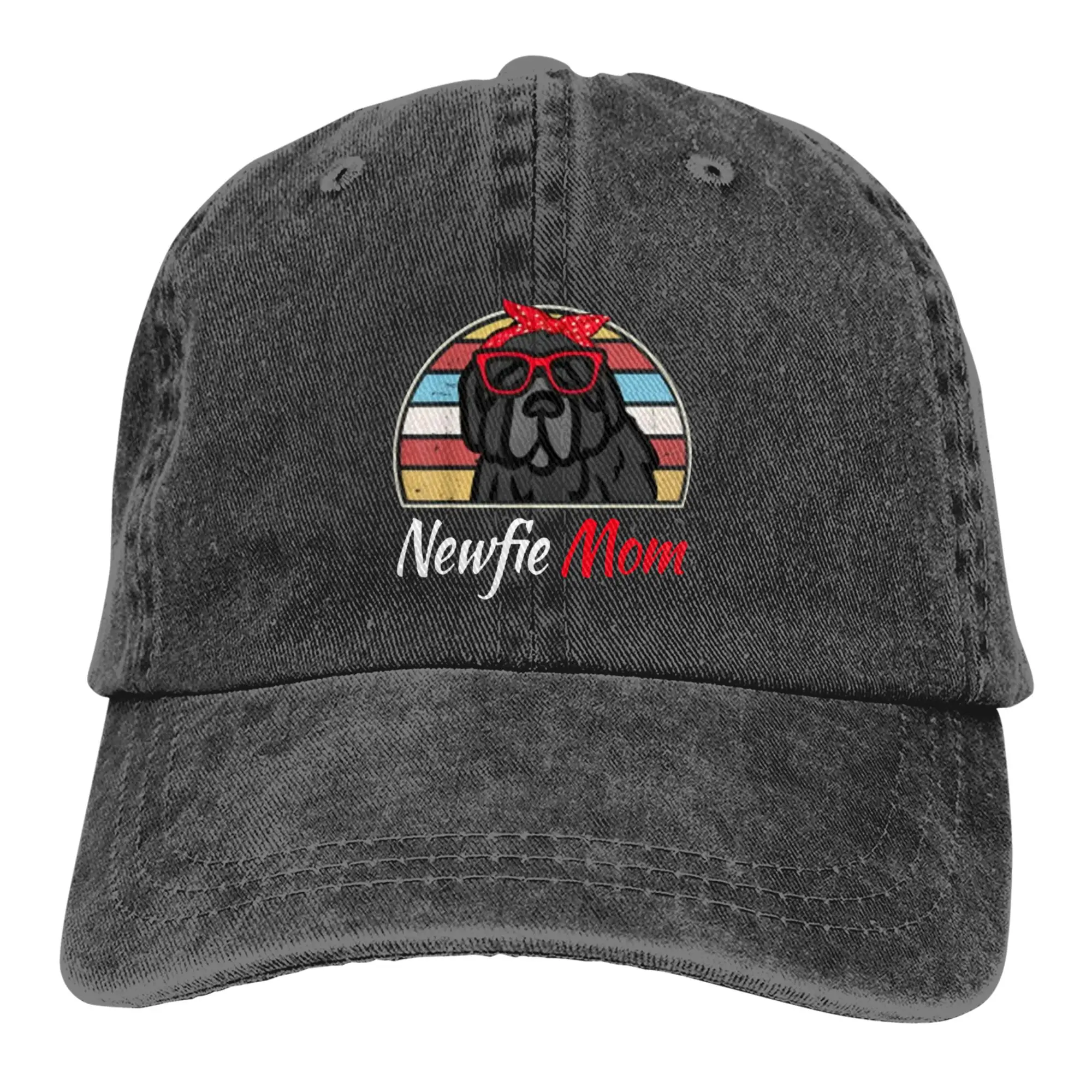 

Newfie Mom Vintage Baseball Cap Denim Cap for Men Women Teens Funny Travel Hiking Snapback One Size Print