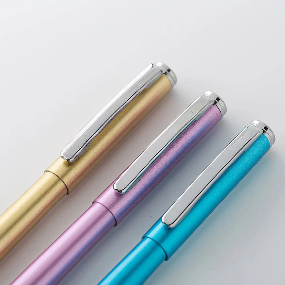 2 Stück Metall-Gelstift, Tintenroller, Caneta руedad, Kugelschreiber, 0,5 mm, Signierstifte für Büro, Studenten, Business, Schreibwaren – Detail 4