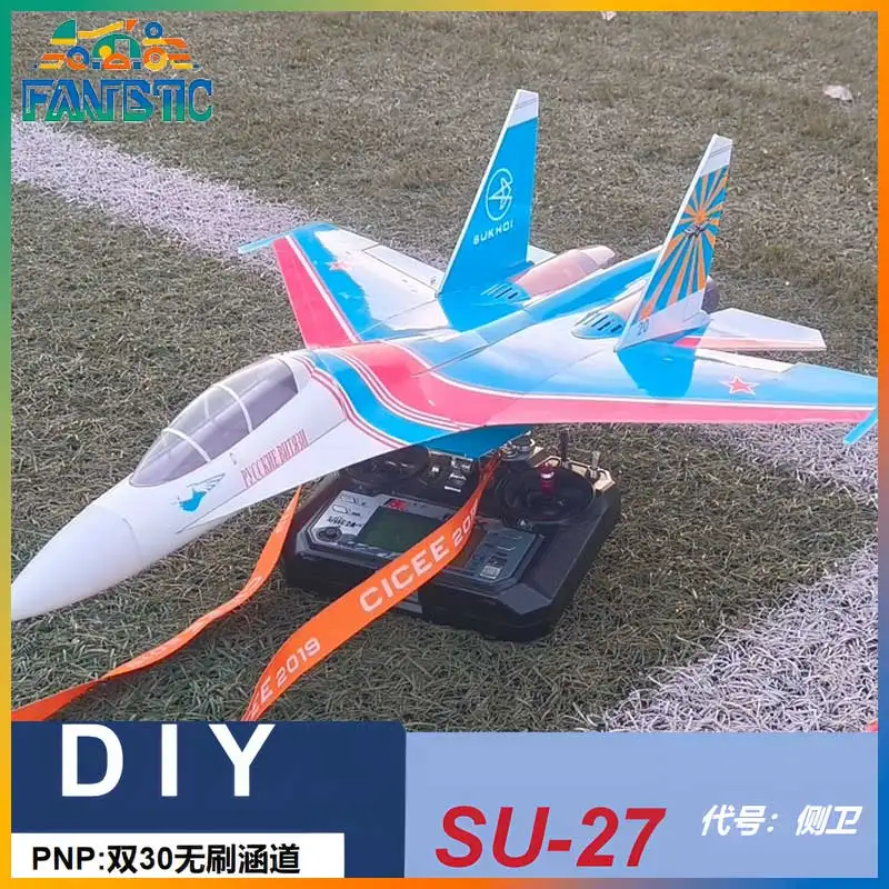 Zhiyuanweihang Su 27 Dual 30 Ducted Fan Rc Fixed Wing Assembly Scale Model Airplane Desk Decor For Hobby Enthusiasts Adult
