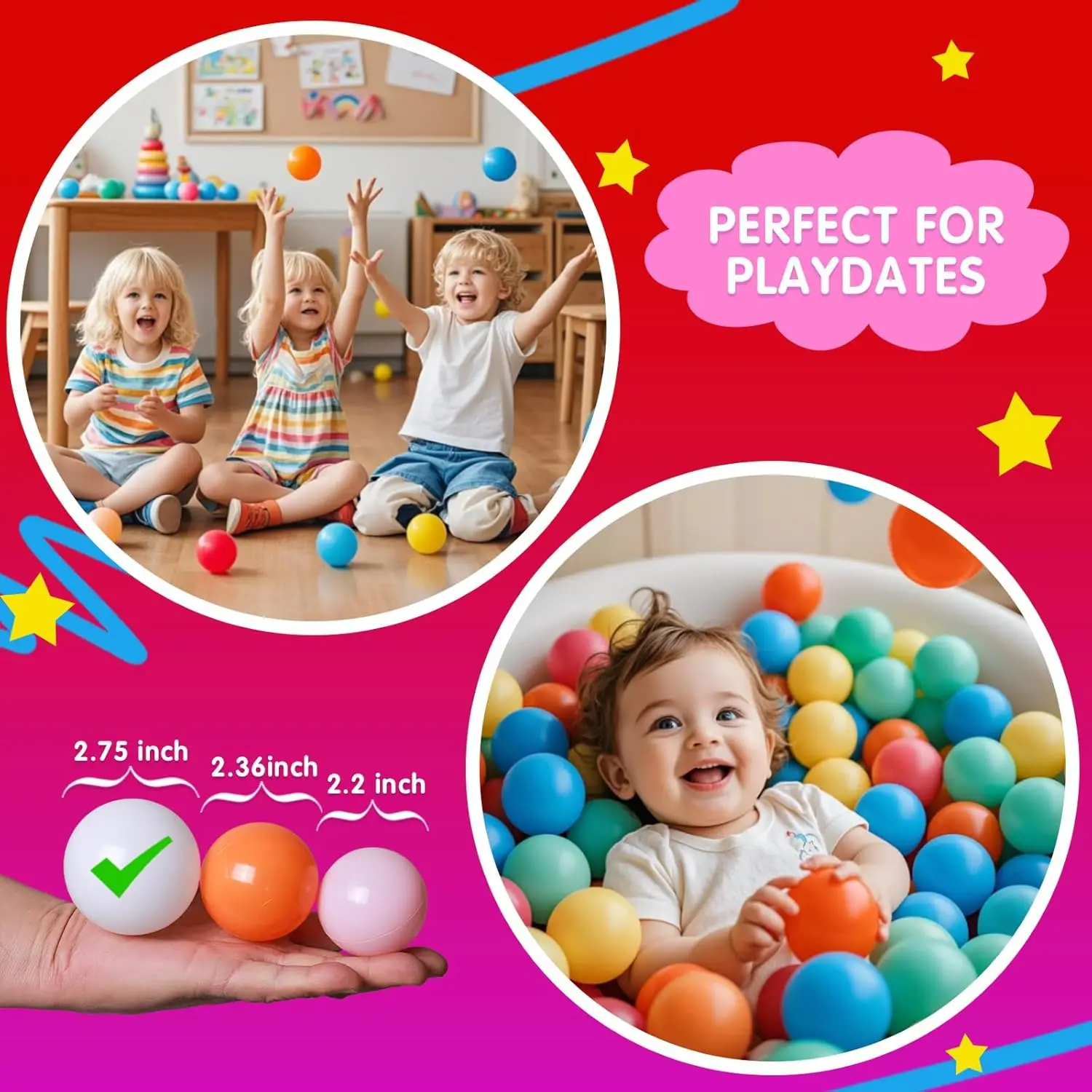 Bola pit bolas 100 bolas de jogo 2.75 Polegada milktea bege pérola branco, bolas de plástico para jogar tenda cercadinho decoração de festa
