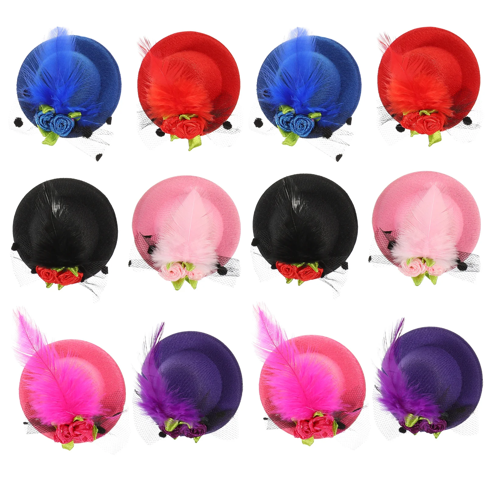 

12Pcs Creative Hat Shape Hair Clips Premium Lightweight Hairpins for Women Bridal Party Prom Wedding Fancy Hair