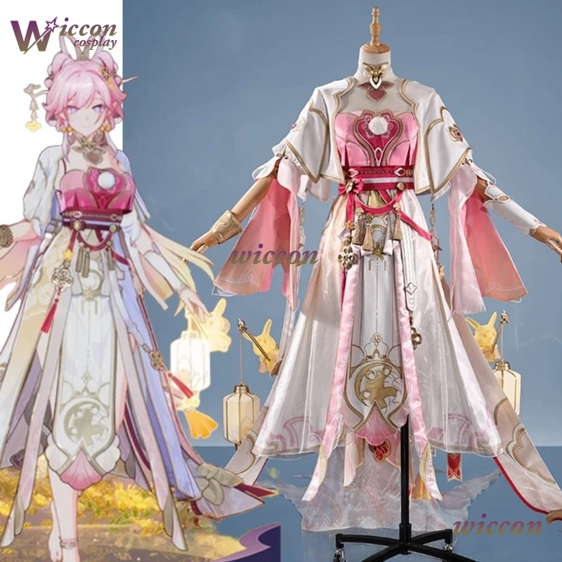 

ynot@ Game Cosplay Honkai Impact 3rd Elysia Cosplay New Clothing Hi Love Elf Lunar Grace Cosplay Costume Full Set Wig Women