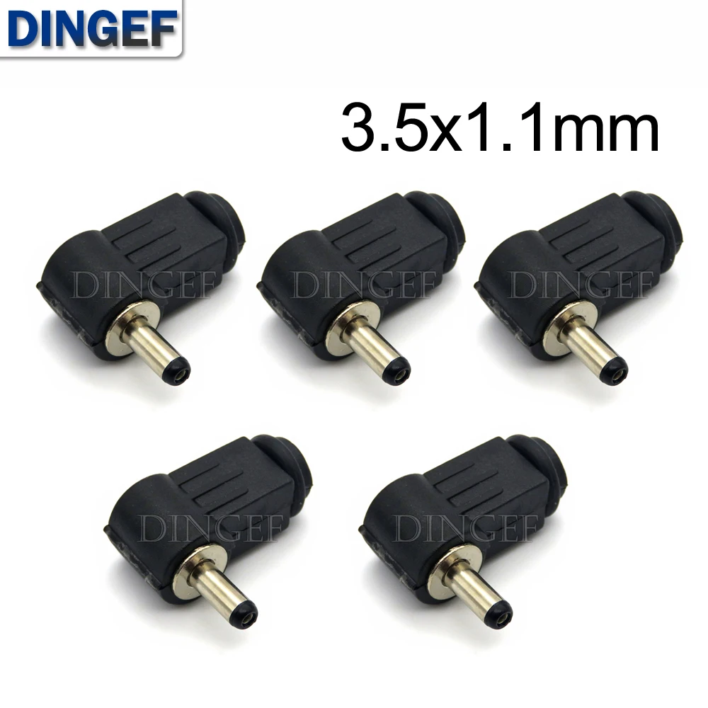 5PCS/lot DC Plug 90 degree elbow 3.5x1.1mm 3.5*1.1MM DC power plug wiring assembly welding wire type 3.5*1.1