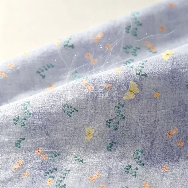 Ramie Grey Fabric High Count High Density Raw Color Breathable For Handmade Clothing Upholstery Durable