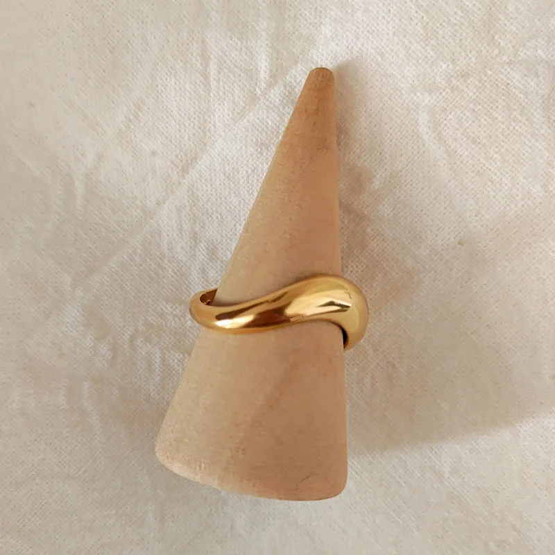 Abstract art wave rings for women stainless steel rings simple minimalist jewelry tarnish free jewelry waterproof geometric image 6