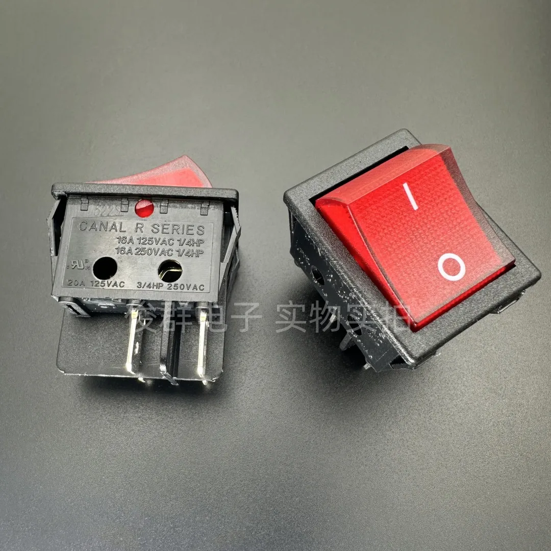 5 PCS/R SERIES rocker rocker switch with red light 16A 4 feet 2 gear R210 KCD4-201N