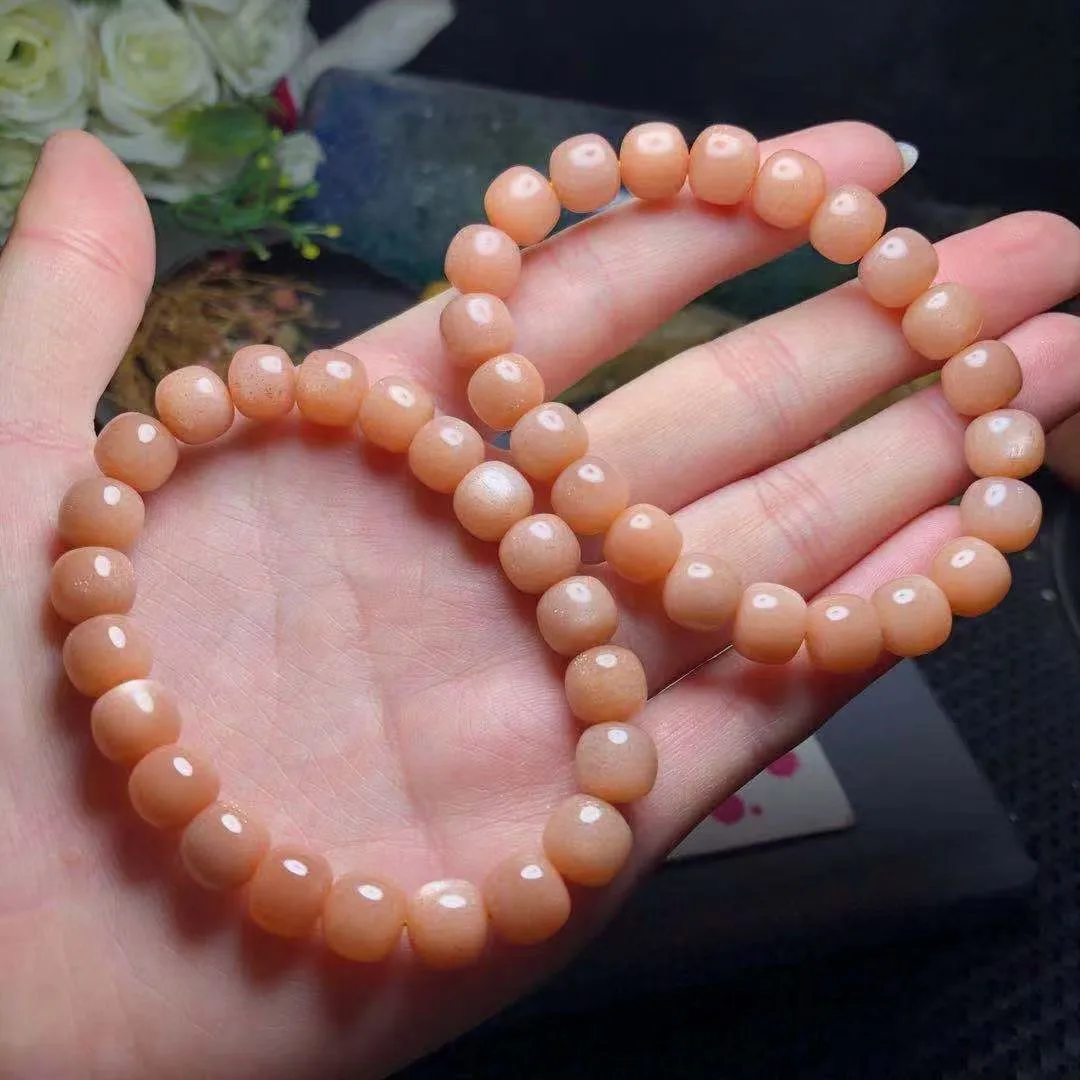 

9mm Natural Gold Sunstone Bracelet For Women Lady Men Love Gift Reiki Crystal Beads Stone Beauty Gemstone Jewelry Strands AAAAA