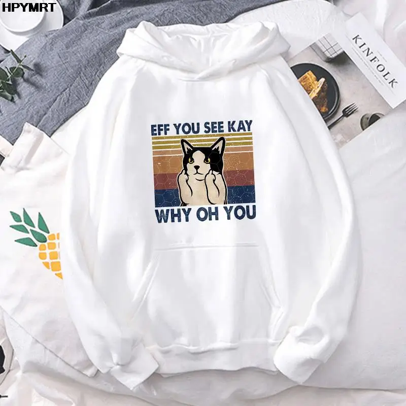 Spring Autumn ladys girl long sleeves streetwear pocket Hooded Tops Women Sweatshirts Cartoon Printing Fashion Casual pullovers