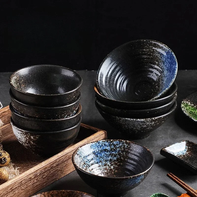 4.5/5 Inch Japanese Horn Ceramic Bowl Creative Home Restaurant Rice Bowl Household Ceramic Tableware
