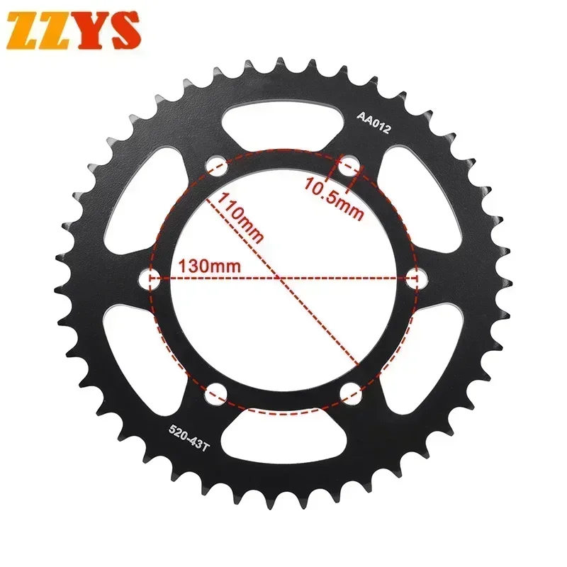 520 43T Tooth Rear Sprocket Gear Wheel Cam For Kawasaki Road KLE300 KLE300C Versy-X ABS 2017-2023 2019 2020 2021 2022 KLE 300