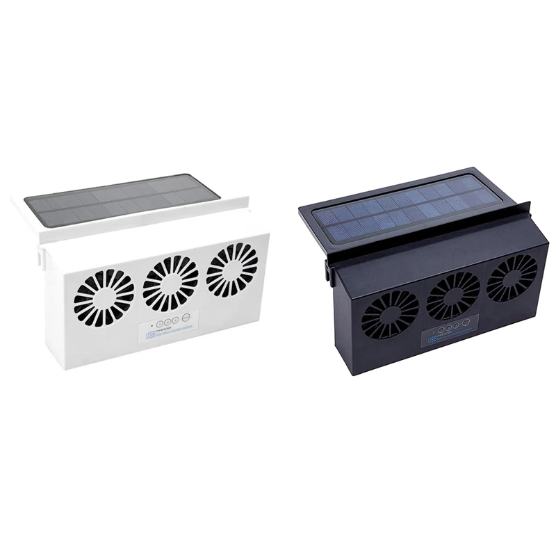 

Solar Powered 3 Fan Car Exhaust Fan, Car Radiator Fan Air Vent Radiator Energy Saving Exhaust Fan Radiator