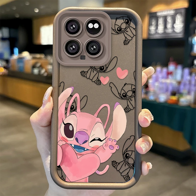 Cute Disney Stitch Couple Cartoon TPU Phone Case for XiaoMi 14 13 12 11T Pro 13 12 11 Lite Poco F6 F5 X5 X3 Pro Protective Cover