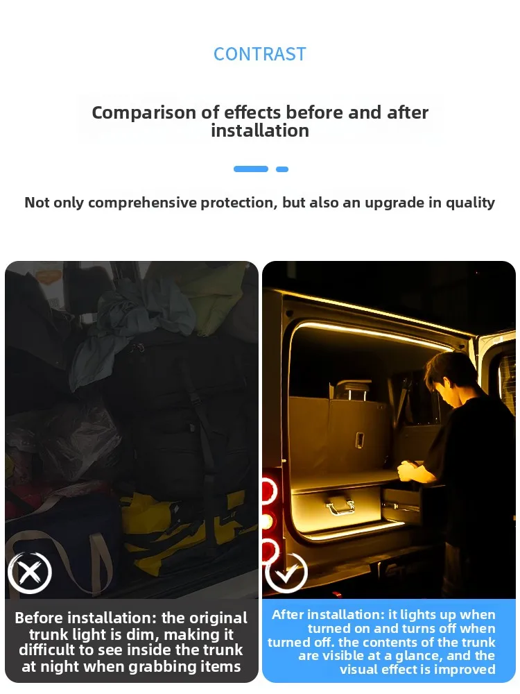 For BJ BAIC 212 T01 / EMC 212 Car Trunk Lighting Led Ambient Light Outdoor Camping Tail Box Decorative Lamps Strips Accessories detail image 2