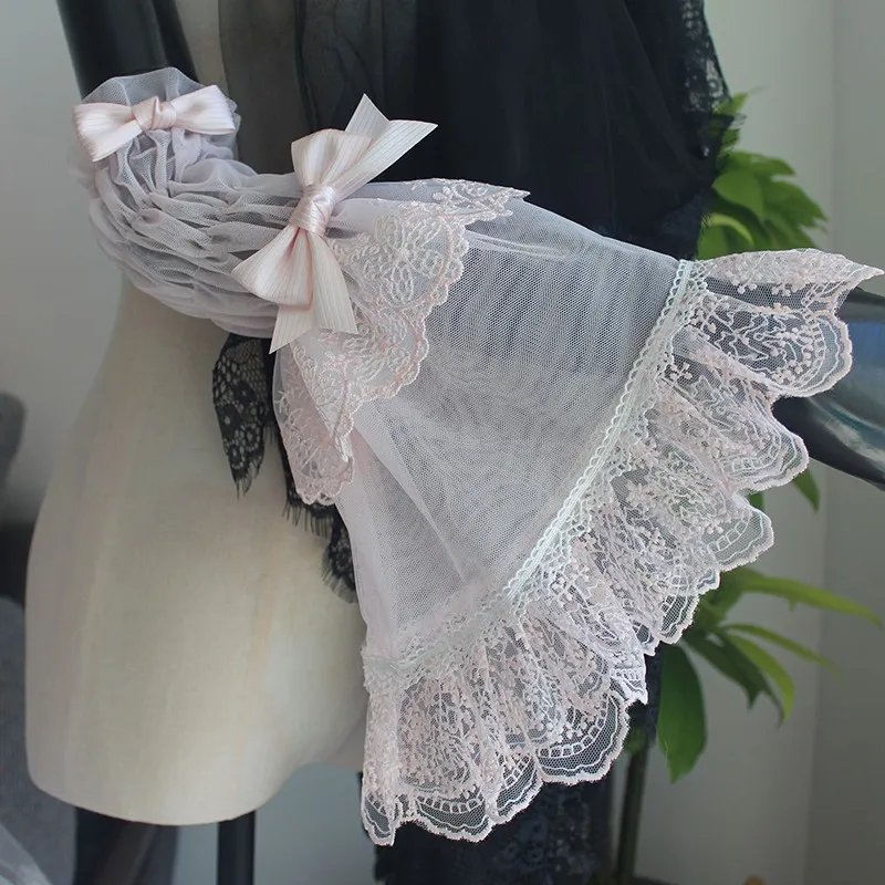 Lolita Sleeves Arm Sleeves Oversleeves Cosplay Handmade Sweet Girl Sleeves Wedding Dress Bridal Wrist Glove Cosplay Accessory