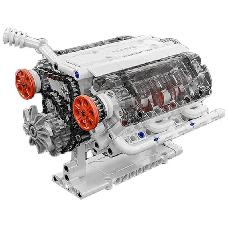 

Набор строительных блоков 3D для двигателя «сделай сам», игрушка для строительства двигателя, прозрачная визуальная имитация, фигурка робота, Коллекционная модель мотора, украшения