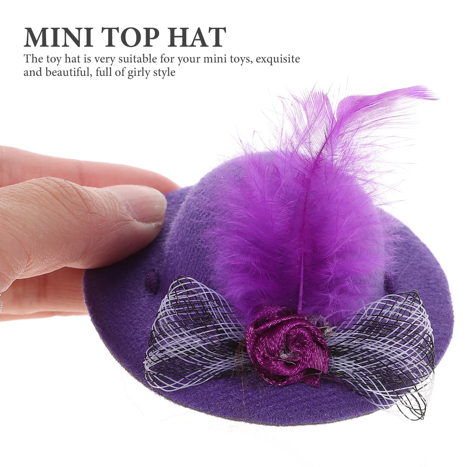 Mini chapeaux haut-de-forme pour artisanat, accessoires de fête de thé, chapeaux miniatures pour filles, décoration faite à la main, 6 pièces