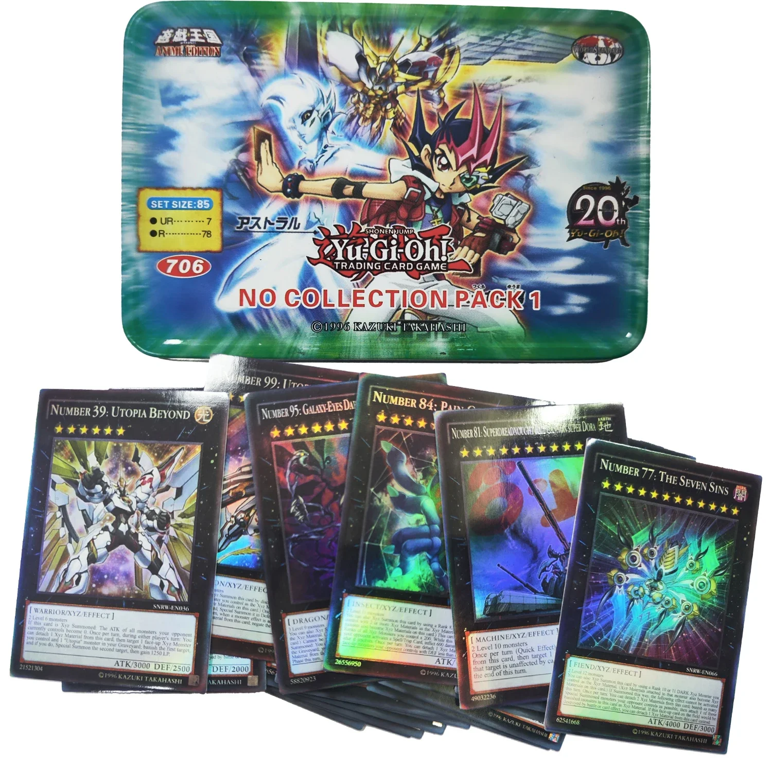 Yu Gi Oh Cards NO COLLECTION PACK 1 Card English Holographic Golden White Dragon Duel Game Collection Card with Tin Box